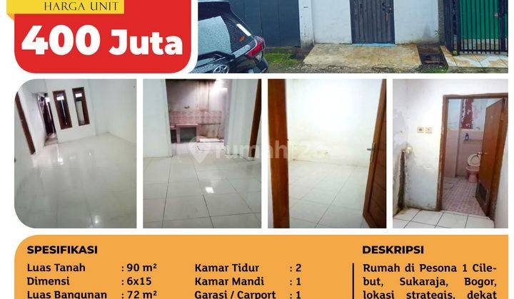 Dijual Rumah Pesona 1 Cilebut, Bogor, 6x15m², 1 Lt, Ajb 2