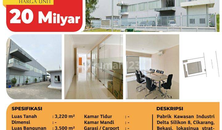 Pabrik Delta Silicon 8, Cikarang, Bekasi , 3.220 M², 2 Lt , HGB 2