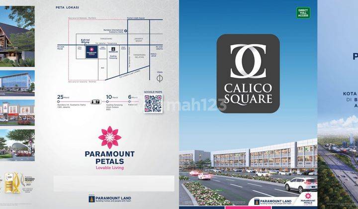 Ruko 3 Lantai Terbaru di Calico Square Paramount Petals Curug 1