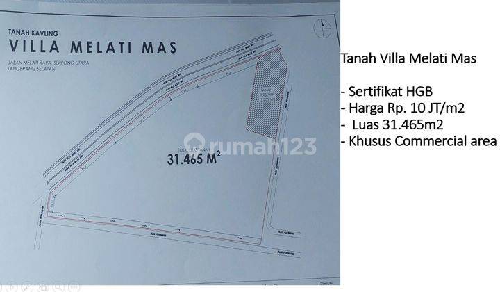 Dijual Kavling Commercial Siap Bangun di Villa Melati Mas Serpong 2