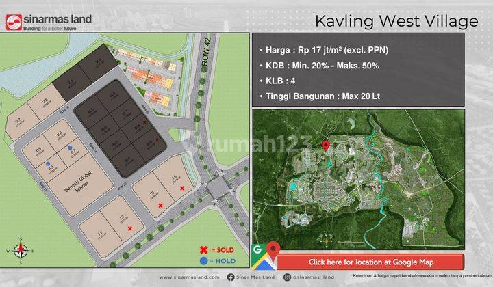 Kavling Komersil West Village Lokasi Strategis di Bsd City 1