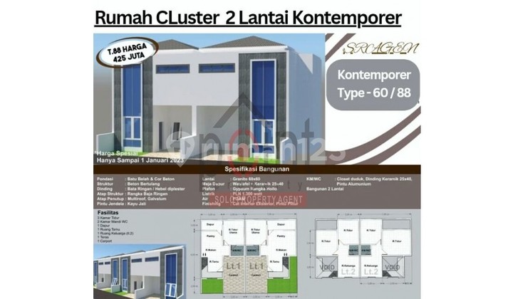Rumah Cluster Konsep Mezzanine di Sragen 3