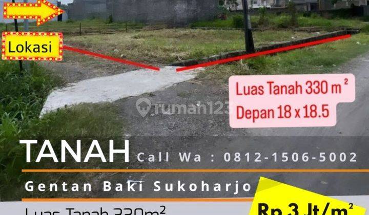 Tanah Ideal 330m² Hook Siap Bangun Gentan 1