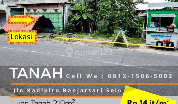 Tanah Ideal 210m2 Bisa Utk 4 Sd 5 Ruko Solo 1