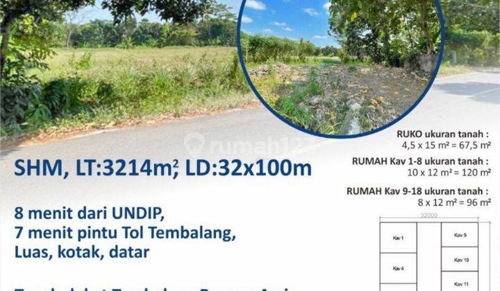 Dijual tanah di Banyumanik siap untuk dibangun perumahan atau kost eksklusif.  1