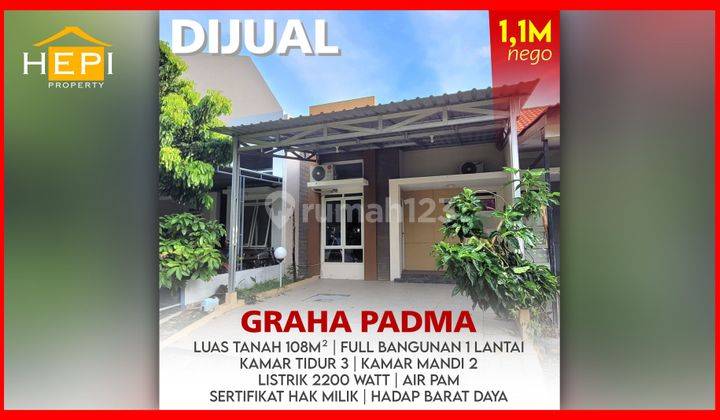 Rumah di Graha Padma Harga 1M aN Saja Sertifikat HM  1