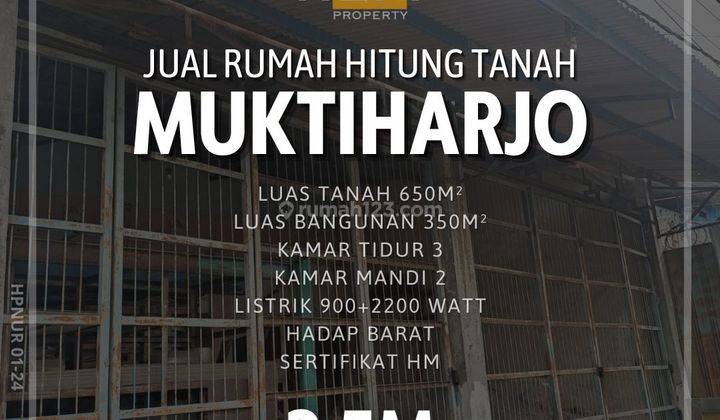 Dijual Rumah Hitung Tanah di 
Jalan raya Muktiharjo Semarang
 1