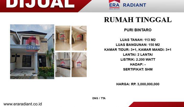 Rumah di Puri Bintaro sektor 9 Bintaro Jaya  2