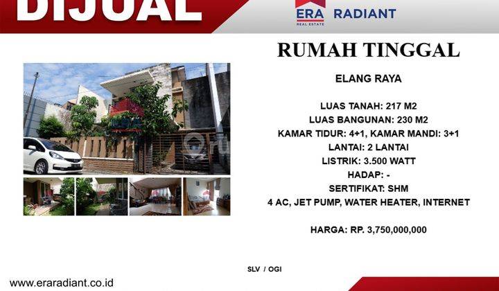 Rumah di Elang Raya Sektor 9 Bintaro Jaya Tangerang Selatan  1