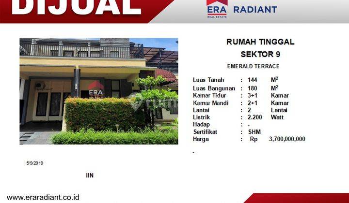 Rumah di Emerald Terrace Bintaro jaya Tangerang Selatan  1