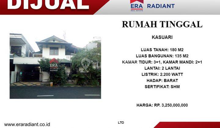 Rumah di Kasuari Sektor 9 Bintaro Jaya Tangerang Selatan  1