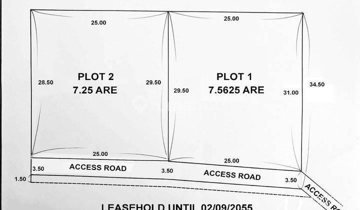 Leasehold Two Plots Of Land In Kerobokan  2