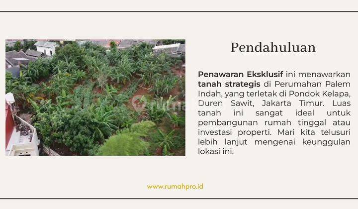 Dijual Tanah Pondok Kelapa Perumahan Palem Jakarta Timur 2