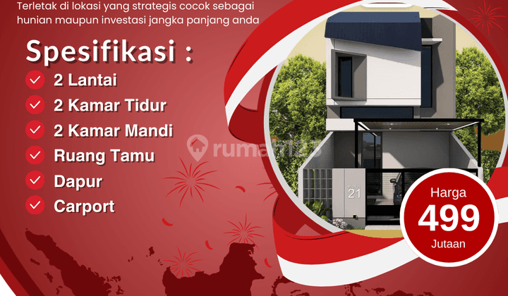 Rumah Promo 2 Lantai Konsep Villa Bali Harga 499 Jutaan 2