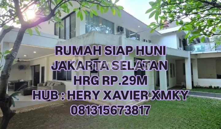Rumah Mewah American Classic Siap Huni Nyaman dan Asri Turun Hrg Rp.29m Menjadi Rp.27m di Kebayoran Baru Jakarta Selatan