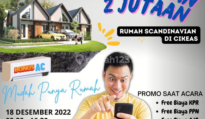 Rumah Scandinavian Cikeas Cibubur Cicilan 3 jutaan SHM Bebas Banjir Tidak dilalui Sutet 1