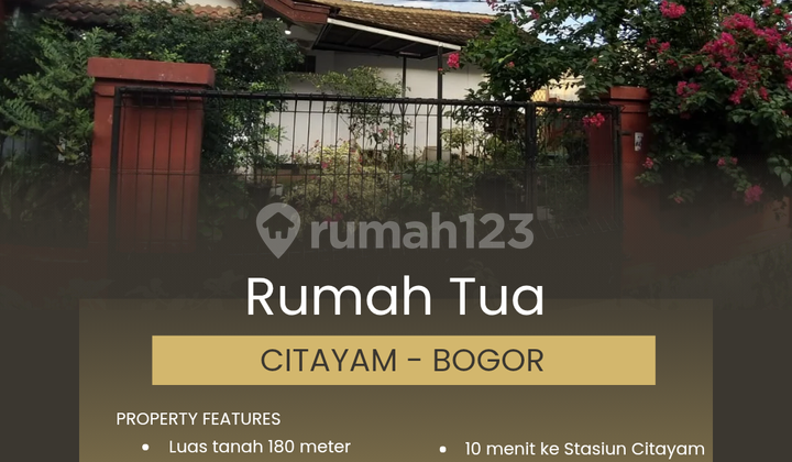 Rumah Tua 180 Meter Dekat Stasiun Citayam, Bogor