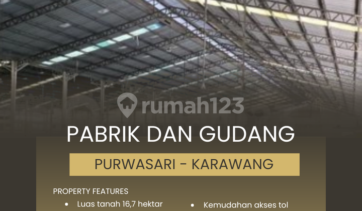 Pabrik dan Gudang 16 Hektar Purwasari, Karawang - Jawa Barat Pabrik dan Gudang 16 Hektar Purwasari, Karawang - Jawa Barat