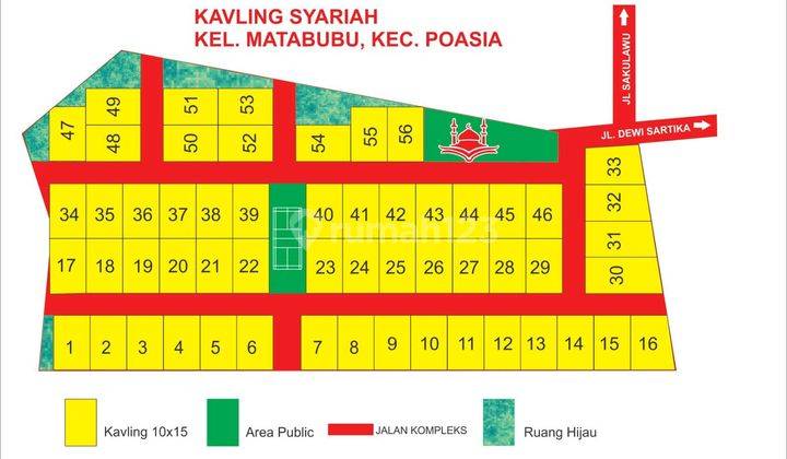 Tanah Kavling Di Jl Dewi Sartika, Poasia. Shm. Bebas Banjir. Bisa Di Kredit 1 Tahun 2