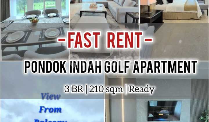 For Rent Pondok Indah Golf Apartment, 3Br 30sqm, Well Furnished