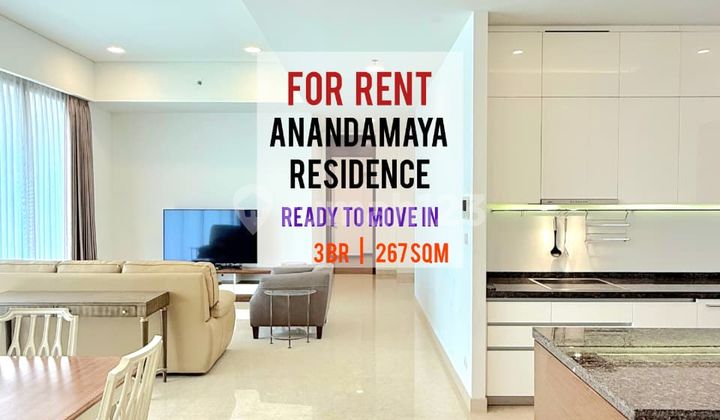 For Rent Anandamaya Residence Apartment, 3BR 267sqm, Fully Furnished Excellent 1