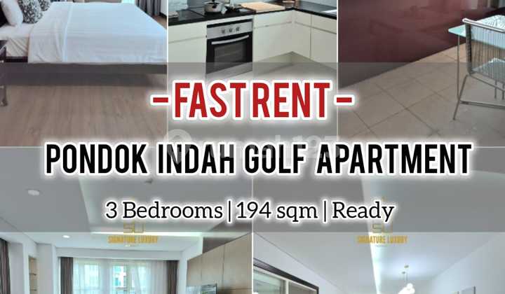 Pondok Indah Golf Apartment for Rent, 3Br 210Sqm, Furnished & Ready