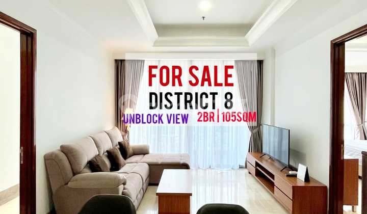 Jual Cepat Apartemen District 8 SCBD, 2BR 105sqm, Furnished Bagus