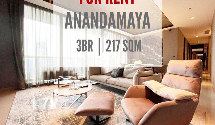 Apartemen Anandamaya Residence Disewa, 3 Br, 217 Sqm, Luxury Interior And Furniture, Ready To Move In, Direct Owner, Yani Lim 08174969303 1