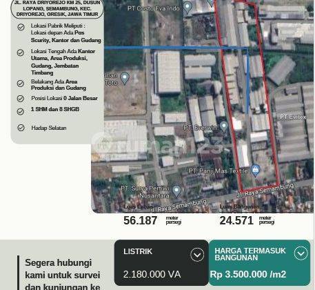 Dijual Pabrik Kawasan Industri Driyorejo Gresik 2