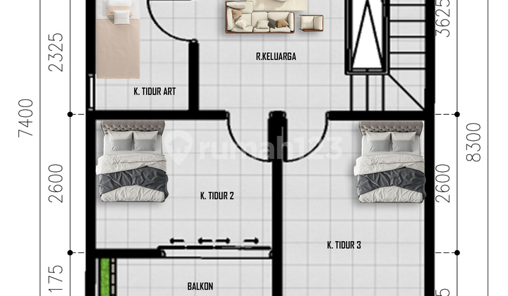 5 Menit Kampus UII, Rumah Industrial Modern, Bonus Kolam Renang 2