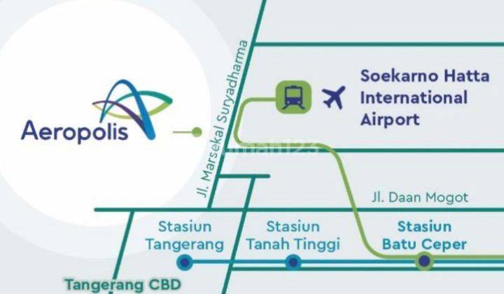 Aeropolis TechnoPark 480m² (dekat Bandara Soekarno Hatta) lokasi strategis (Perbatasan Tangerang, Banten) Hadap Selatan 2