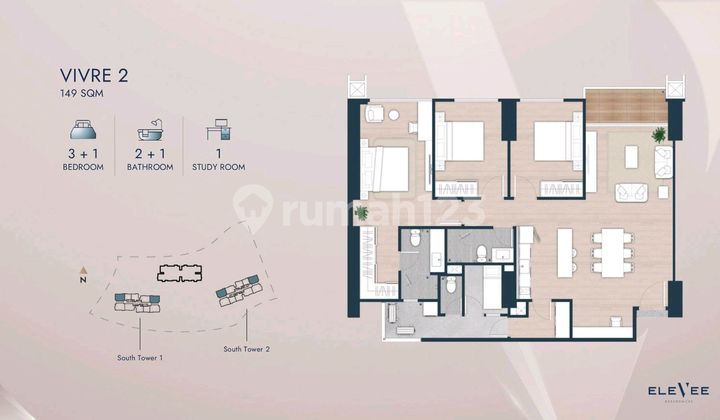 For Sale Elevee Residences Apartment in a Strategic Location, Alam Sutera 2