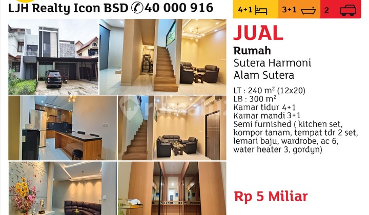 Dijual Rumah lux, brand new, bagus di Alam Sutera, Cluster Harmoni, siap huni, lokasi strategis, bebas banjir