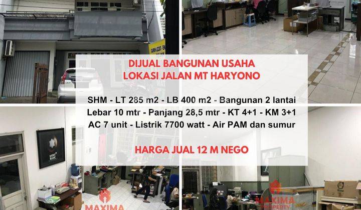 Bangunan Usaha Tengah Kota Jalan Mt Haryono 1