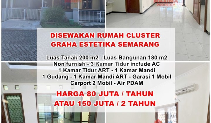 Disewakan Rumah Non Furnish Graha Estetika Dekat UNDIP Tembalang  1