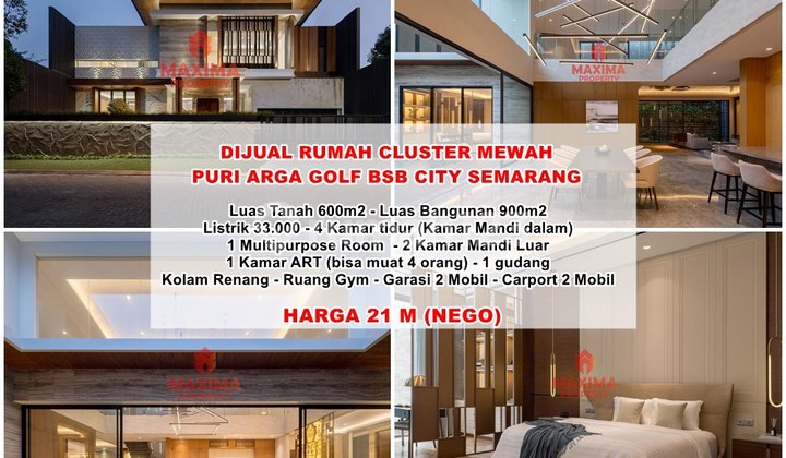 Rumah Sultan Mewah Lokasi Puri Arga Golf Depan Danau BSB City 1