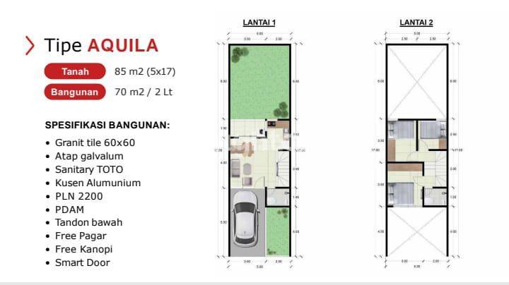 Rumah Rungkut Asri Timur Tipe Aquila Puri 88 2