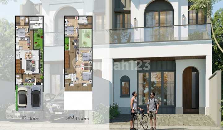 Rumah Baru Mewah Manyar Surabaya Dengan Skylight Taman Tengah Terbuka  2