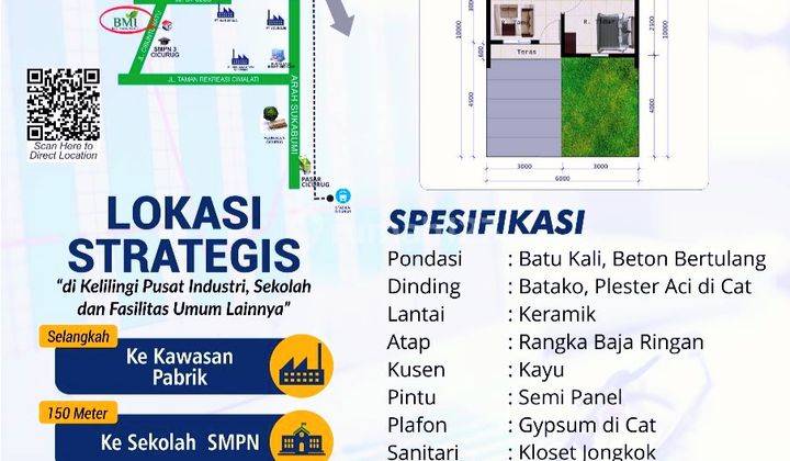Rumah Murah Dekat Tol Cigombong, DP 0% Bisa KPR 10