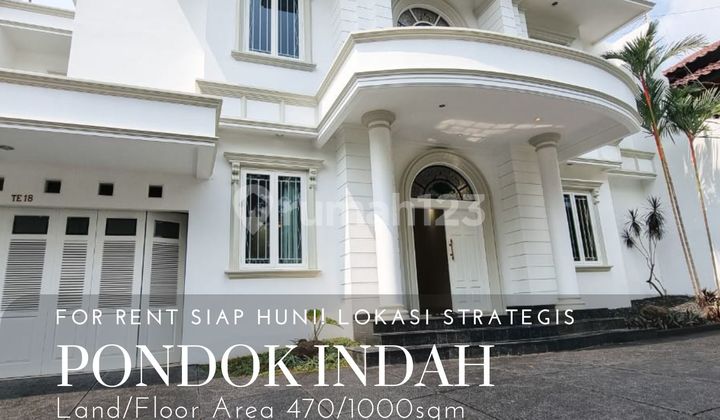 Rumah sewa siap huni lokasi sangat strategis di pondok indah
