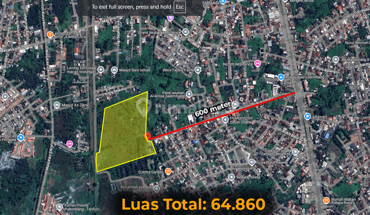 DIJUAL TANAH 6,4 HEKTAR BUKIT BARU PALEMBANG – Calling All Big Developers 1