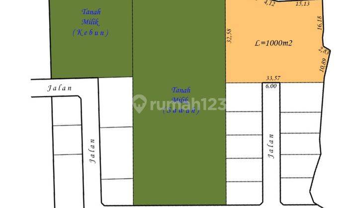 Di Jual Tanah 1000 M2 Lokasi Sukawati Dekat Balizoo View Sawah 2