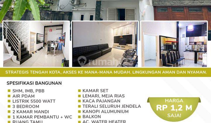 Rumah Mewah Tengah Kota, 2 Lantai Semi Furnished Sertifikat Hak Milik di R.h.a. Arifai Tjek Yan, Palembang 1