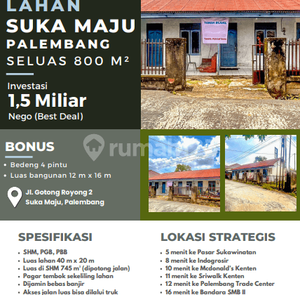 Dijual Tanah Suka Maju Palembang 2