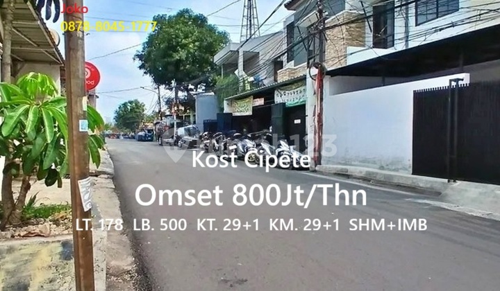 Kost 29 Kamar Omset Lbh 800Jt/Thn di Cipete Utara, Kebayoran Baru Kost 29 Kamar Omset Lbh 800Jt/Thn di Cipete Utara, Kebayoran Baru