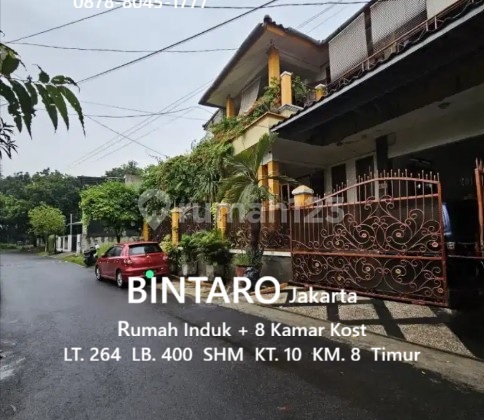 Rumah Induk dan 8 Kamar Kost terisi Penuh di Komplek Bintaro, Jakarta Selatan