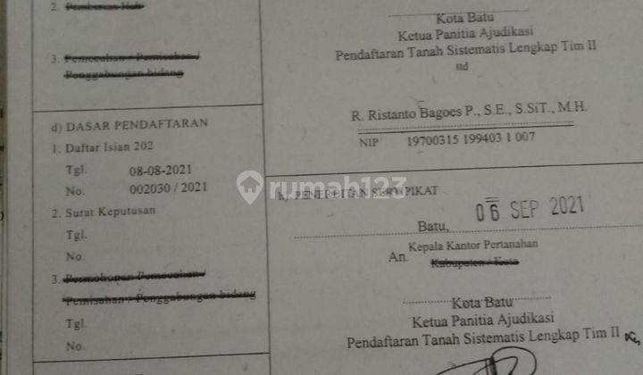 Rumah Tinggal Siap Huni View Bagus Asri Sejuk Dekat Wisata Batu 2