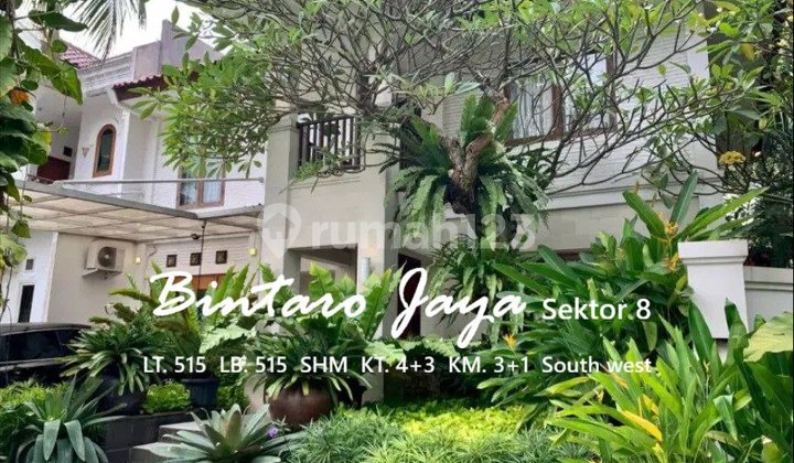 Dijual Cepat Villa Bali Tropical House Di Bintaro Jaya Tangerang Selatan