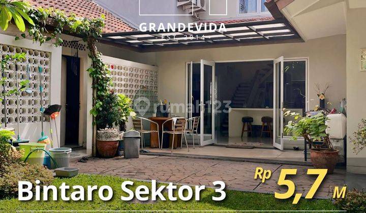 Dijual Rumah Bintaro Sektor 3 Halaman Belakang Luas 1