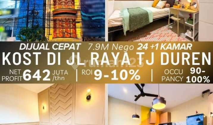 Dijual Rumah Kos Baru Tanjung Duren Raya Omset 640 Jt Setahun 24 Kamar